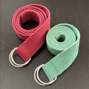 Lot of 2 - cloth d-ring belts